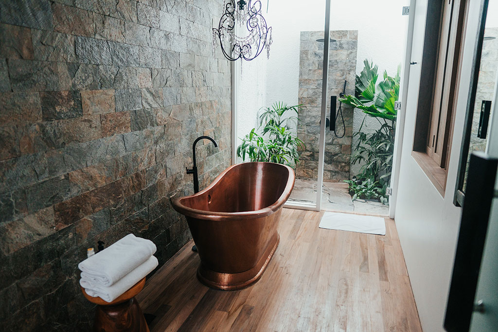 Photo of an aesthetic bathroom with lots of natural light